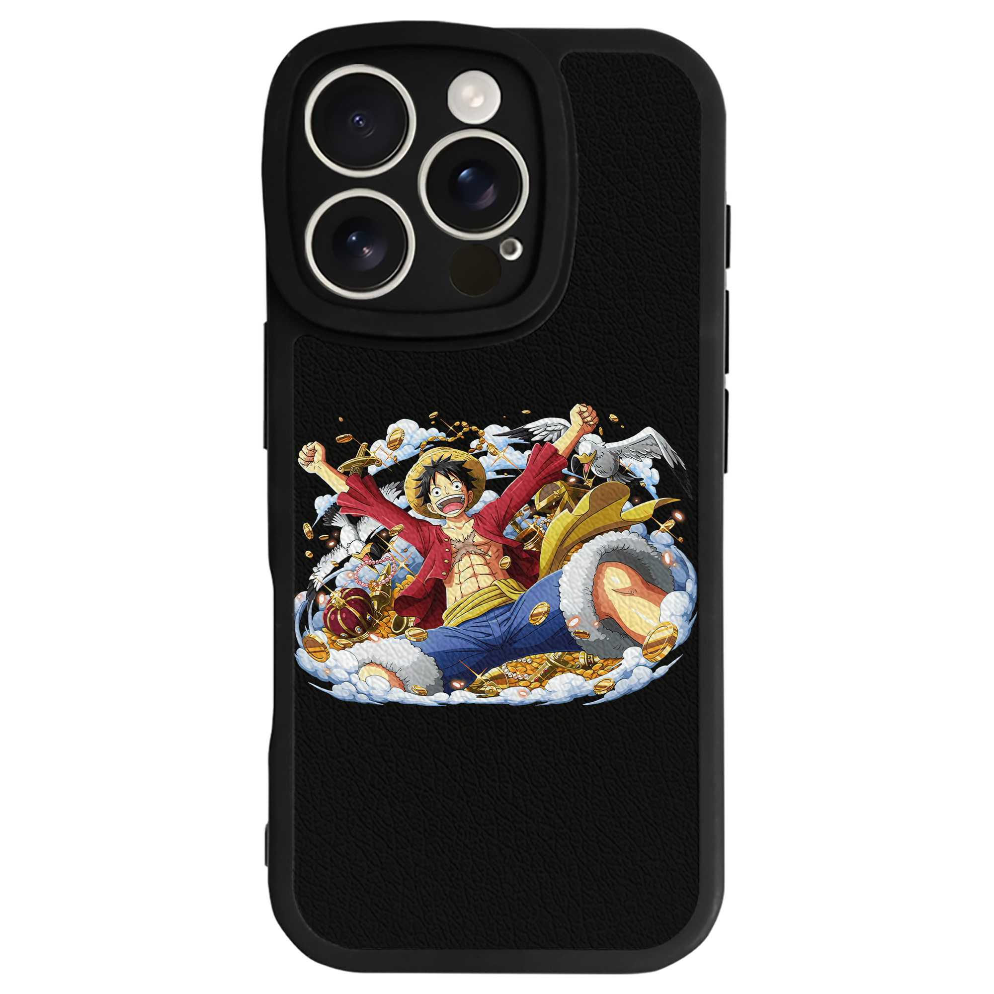 （画像用） ワンピース モンキー・D・ルフィ ONE PIECE Monkey D. Luffy 【iPhone 16シリーズ対応】シリコンスマホケース（レザー調） 材質：シリコン